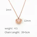 Collana con pendente a cuore rosa in acciaio oro rosa con bordo in rilievo dettagliato - Cuore Rosa in Oro Rosa