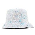 Chapeau bob à paillettes bleues scintillantes pour femme avec finition irisée brillante - M (56-58cm) / Paillettes Bleu Irisé Blanc (06)