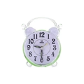 Creative motorcycle alarm clock in transparent shell with light purple dial and twin bells - Green Mini Round Alarm Clock