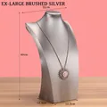 Silver brushed jewelry mannequin neck display stand for necklaces and pendants 40cm height - Silver Brushed [XL 40cm]