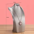 Silver brushed jewelry mannequin neck display stand for necklaces and pendants 40cm height - Silver Brushed [XL 40cm]