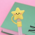 Yellow star silicone straw cover with a smiling face for 10mm tumblers - Yellow Star / 10mm