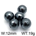 Perle di ematite grigio scuro sfaccettate 12mm per gioielli fai da te finitura metallica - Stile Sfaccettato da 12mm (KLJ3346-Z) / 5 Pezzi/Confezione