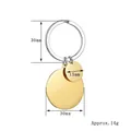 Polished stainless steel puzzle keychain with golden pendants and 14g lightweight design - Gold Large Round Tag with Small Round Tag (BYSQ004)