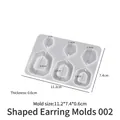 Silicone resin mold for DIY earrings with six geometric shapes and clear dimensions - Irregular Earring Mold 002