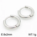 Orecchini a cerchio minimalisti in acciaio inox argento 8x2 mm con finitura lucida - 8mm / Argento