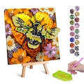 5D DIY diamond painting kit featuring bee and flower motif with full resin tools - Bee And Flower Style (8) / 20x30cm