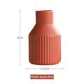 Matte red ceramic vase with vertical stripe texture, minimalist Nordic style decor, 20cm height - Large / Matte Red