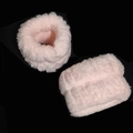 Pair of soft light pink plush twisted spa wristbands in high-quality sponge velvet - Plush Wristbands 2Pcs / Dusty Pink