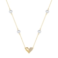925 Sterling silver gold necklace with baroque pearl and heart pendant for women - Gold Style
