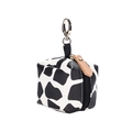 Waterproof faux leather pacifier bag with cow print pattern and golden keychain hook - Marble Pattern