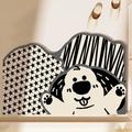 Tappetino da bagno irregolare con simpatico cane cartone animato e motivi a stelle nere e bianche - Cane Sciocco / 40*60cm (2,5 mm Standard)