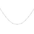 Detail view of 6mm silver necklace featuring polished beads on a minimalist chain link - 36+5cm / Steel