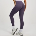 High waist plum purple seamless yoga pants with butt lifting and high elasticity - S / Eggplant Purple