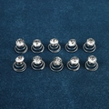 Détail de dix épingles à cheveux spirales argentées avec strass sur fond bleu - N° 7 Blanc K [10 Pcs]