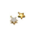 Golden star pendant charms with sparkling white rhinestones for DIY jewelry making - 13mm/5pcs per pack / 13mm Gold Star-White