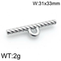 Silver textured stainless steel OT toggle clasp jewelry connector 31x33mm for DIY projects - Silver Twisted Long Style (KLJ6774-Z)