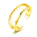Bague d'orteil double couche en argent sterling S925 doré minimaliste pour femme - Double Couche - Or