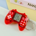 Mini retro Tetris game console keychain in transparent red with LCD screen - Transparent Red