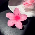 Pink gradient plumeria flower hair claw clip with a glossy finish for elegant updos - 8cm / Pink 8cm