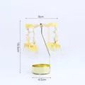 Golden rotating carousel candle holder with festive Christmas deer and snowflake pendants - Christmas Reindeer Style / Gold