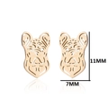 Minimalist geometric French Bulldog stud earrings in elegant rose gold finish - French Bulldog / Gold
