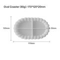 Stampo ovale in silicone con bordo a bolle, 170x120x20mm per resina fai da te e gesso - Ovale