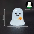 Lichtgevend spookje van hars met pompoen voor Halloween decoratie, 2,6 cm miniatuurformaat - Lichtgevende Geest met Toverstaf