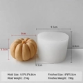 3D pumpkin silicone mold with dimensions 9.5x9.5x6.8cm for Halloween candle making - Pumpkin Mold J-0822