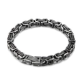 Bracciale vintage in acciaio inossidabile nero con maglia quadrata e finitura opaca uomo - Bracciale 6mm (KB154550-Z)