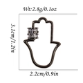 Gunmetal Hamsa Hand pendant with zircon inlays, sized 3.1x2.2cm and weighing 2.8g - Gunmetal Hamsa Hand Style (DBN017-3)