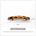 Amber tortoiseshell acetate spring hair clip with metal base measuring 9cm long - Square Style / Glossy Amber Tortoise