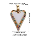 Golden heart pendant with colorful zircon devil eye inlay on white background - Cx156-2 / 18K Gold