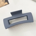 Matte grey-blue hollow rectangular shark hair claw clip for thick hair styling - 10.5cm / Matte Blue Gray