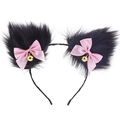 Black Cat Ears Pink Bow