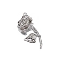 Pendentif rose en métal argenté avec feuille sculptée pour bijoux vintage de style Y2K - Style 08-Rose / Argent