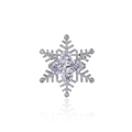 Detailansicht der silbernen Schneeflocken-Brosche mit Zirkonia und einem Tropfendiamanten - Silber Weißer Diamant Schneeflocke Stil (XX0189)