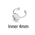 Silver stainless steel 4mm bezel ring base with adjustable band for DIY jewelry making - Inner 4mm / Steel