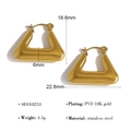 Orecchini geometrici a triangolo in acciaio inossidabile placcato oro 18K - Oro