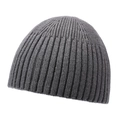 Gorro docker de punto gris oscuro para hombre y mujer con textura clásica de canalé - Talla única / gris oscuro