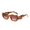 Classic retro square sunglasses with bold leopard print frames and brown gradient lenses - Tortoiseshell Frame Tea Lens