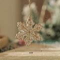Retro snowflake Christmas resin pendant with gold painted lines and rustic twine, 6cm size - Gold Painted Snowflake