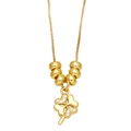 Collana minimalista in oro con ciondolo a quadrifoglio e intarsio di zirconi - Stile B-Quadrifoglio