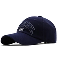 Classic navy blue cotton baseball cap with white New York 199X embroidery detail - Adjustable / Navy Blue