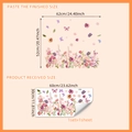 Floral butterfly window stickers showing finished size 62x52cm and layout 60x30cm - Colorful Flowers Butterflies / 30*60cm (DJ7543)