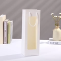 Vertical white paper gift bag with transparent window and nylon rope handles - 12.5*8.5*36cm / White