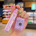 Purple camera keychain with StellaLou cartoon, lavender hand strap and golden bell - Glowing Camera-Purple Rabbit