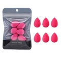 Mini rose red teardrop makeup sponge set with 12 pieces and zipper storage bag - Rose Red Mini 6Pcs Set