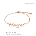 Rose gold Mama letter pendant necklace in stainless steel with adjustable lobster clasp - LB1160 Bracelet / Rose Gold