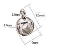 Perla distanziatrice in acciaio inox da 6mm con foro grande 3,5mm per creazione gioielli - 8.5x6x3.5mm / Color Acciaio